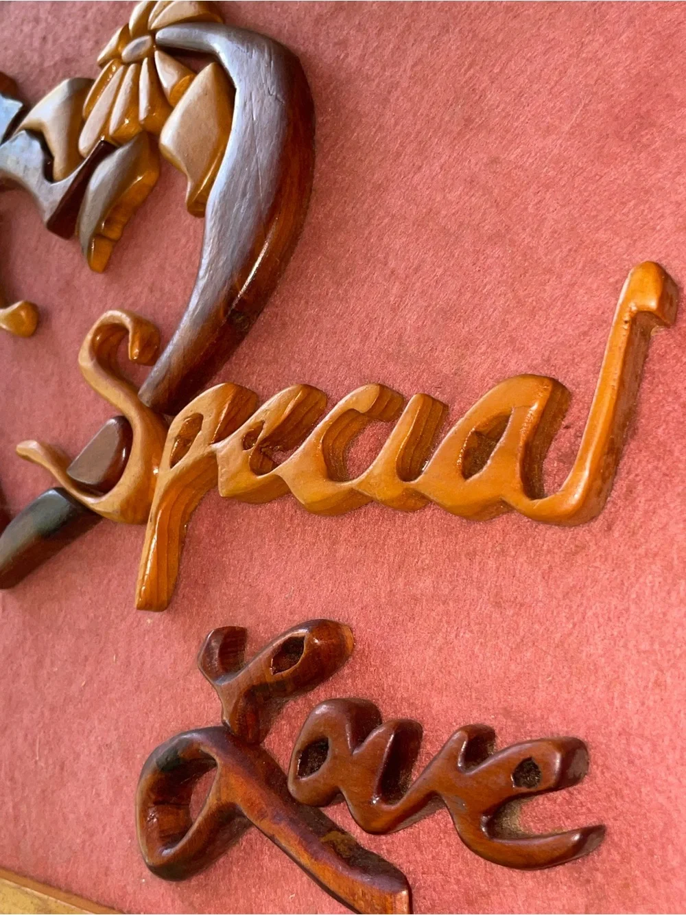 Source Unknown Carved Wood Heart & Words Wall Art - Brown & Tan